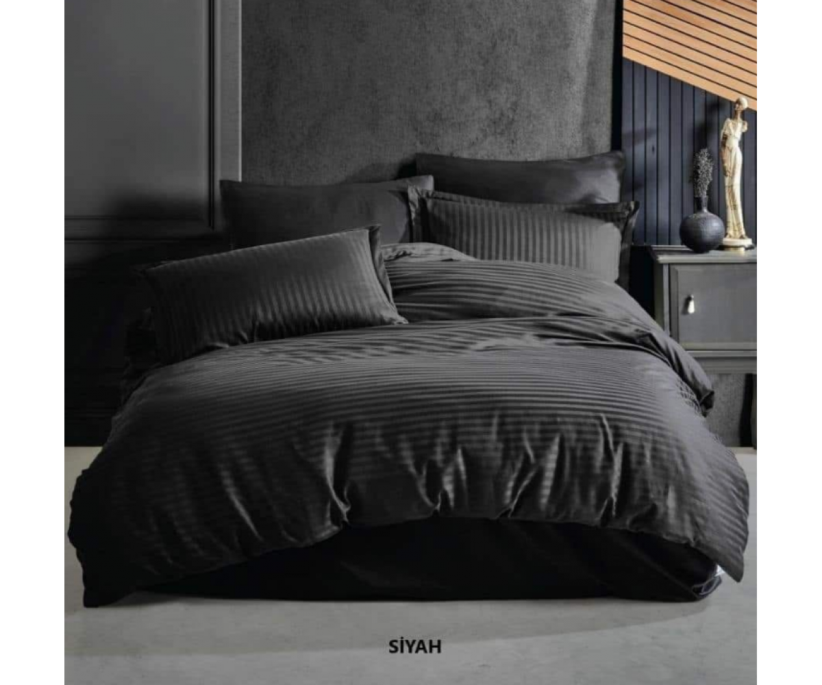 Siyah Eco Saten Nevresim Takımı 